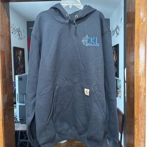 Carhartt Charcoal Sweatshirt with Orange Logo